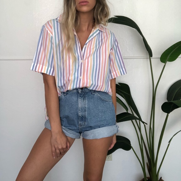 L.L. Bean Tops - {L.L. Bean} pastel colored striped shirt